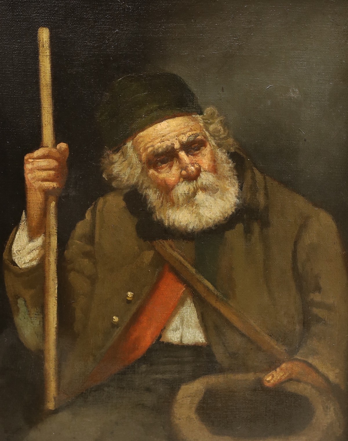 Continental School c.1900, oil on canvas, Portrait of an elderly gentleman, 26 x 21cm